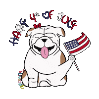 4Th Of July Dog Sticker