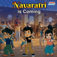 Durga Puja Dancing GIF by Chhota Bheem