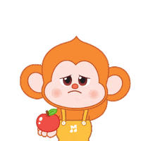 DOREMI_FRIENDS monkey apple sorry sol Sticker