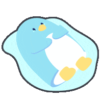 yenyendesign sad kawaii blue penguin Sticker