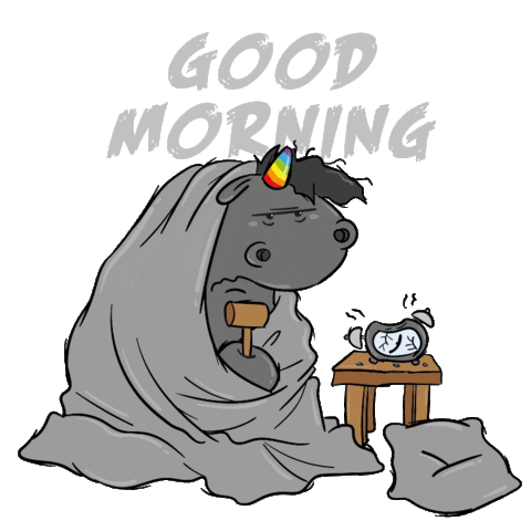 Morning Unicorn Sticker by Pummel & Friends