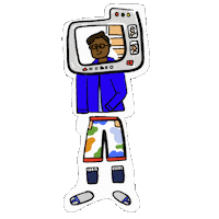 Work From Home Man Sticker by Keva Epale