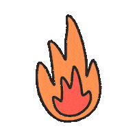 biloba hot fire flame feu Sticker