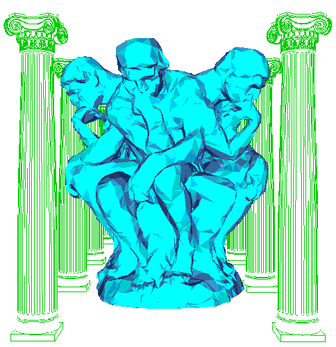 The Thinker Art Sticker by badblueprints