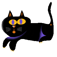 Black Cat Wow Sticker by jon hanlan