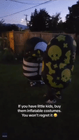 Kids Go Viral for Their Inflatable Halloween Costume Antics
