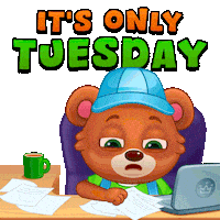 Tired Tuesday Morning Sticker by Lucas and Friends by RV AppStudios