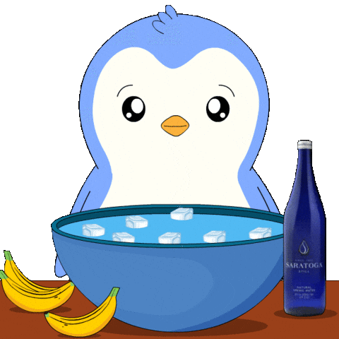 Refreshing Wake Up Sticker by Pudgy Penguins