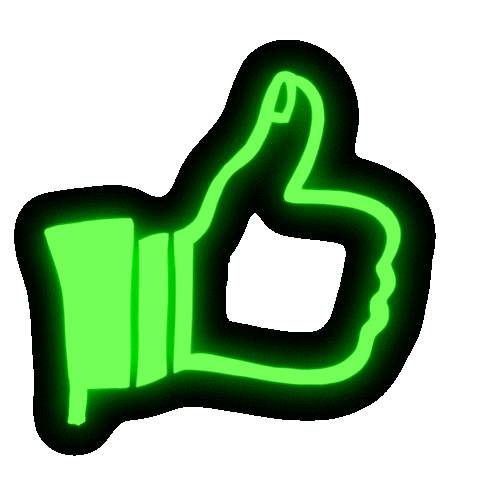 Cyberzcrew green thumbs up neon thumb Sticker