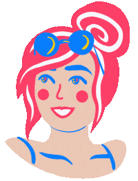 FamilyNotes wink flirty happy day pink hair Sticker