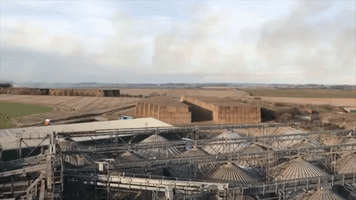 'Apocalyptic' Scene as Huge Fire Consumes Thousands of Straw Bales