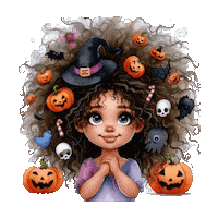 Girl Halloween Sticker