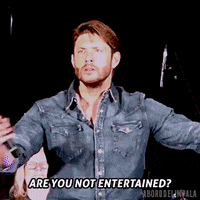 aborddelimpala jensen ackles reaction gif entertained aborddelimpala GIF