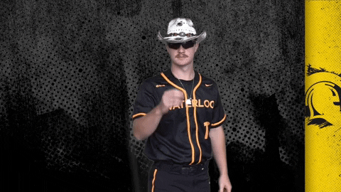 Black And Gold Baseball GIF by Waterloo Warriors