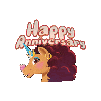 Happy Anniversary Sticker by Afro Unicorn