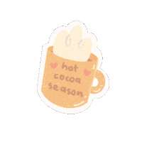 imatinycactus chocolate cup season milk Sticker