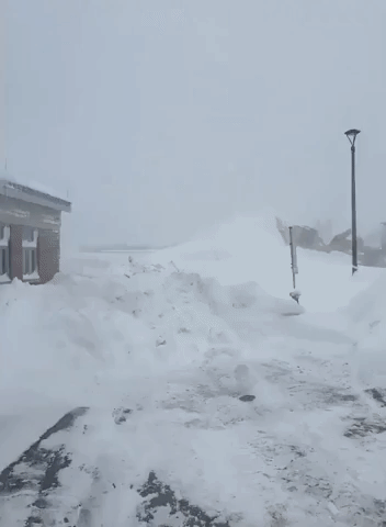 Snow Piles Up as Winter Storm Impacts Caribou, Maine
