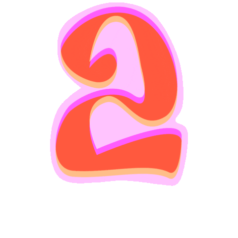 Pink Orange Sticker