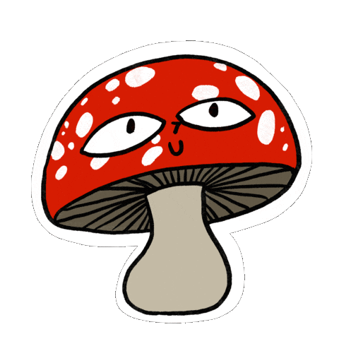 Illustration Mushroom Sticker