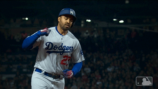 flexing los angeles dodgers GIF by MLB