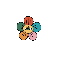 Doolittleillustrations illustration flower eyes flowers Sticker