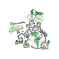 Bioedilicia climate crisis co2 calentamiento global bioedilicia Sticker