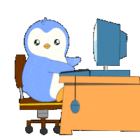 Working At Work Sticker by Pudgy Penguins