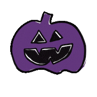 Glowing Jack O Lantern Sticker by Daisy Lemon