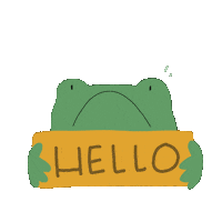 cheerfulhermit hello frog nervous shy Sticker