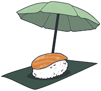 BambuSushibarLeon summer fire bar comida Sticker