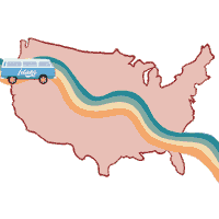 United States Vintage Sticker by The Merq