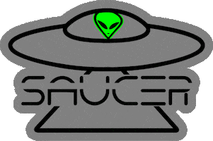 elevate flying saucer Sticker by SAUCER
