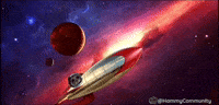 Space Rocket GIF by Sad Hamster