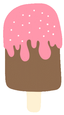 hollypixels hot pink chocolate ice cream Sticker