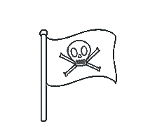 Pirate Flag Sticker by Twinkl Parents