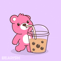 Teddy Bear Drinking GIF by BEARISH