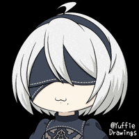 YuffieDrawings 2b nier nier automata plop GIF