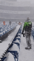 Shirtless Snow Shoveler Slides Down Chute
