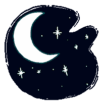 mografic_ luna buenas noches noche dulces suenos Sticker