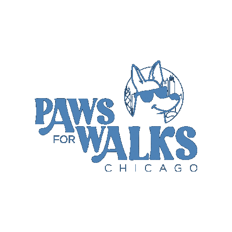 PawsForWalks dog blue dog walker pet sitter Sticker