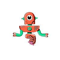 ProduccionesBaltimore robot warm up warmup estrella de levante Sticker