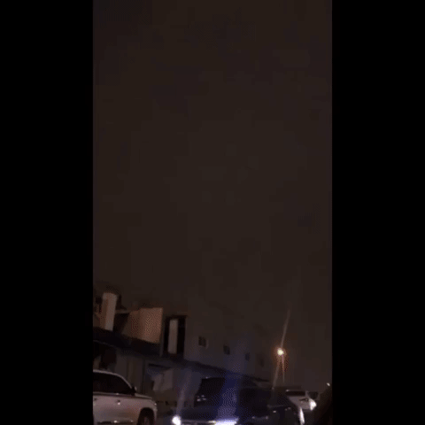 Lighting Strikes Illuminate Riyadh Sky