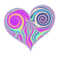 dinaaaaaah love heart design rainbow Sticker