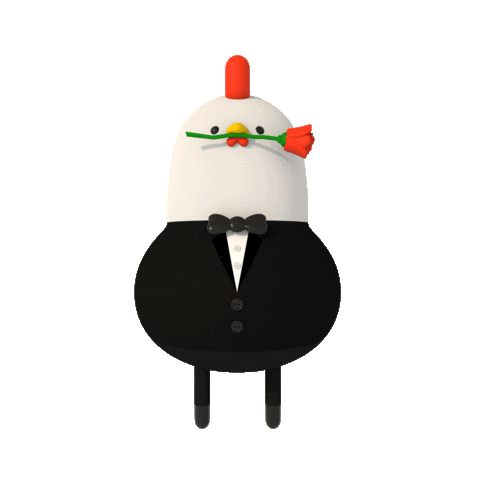 Rose Chicken Sticker by samchomaeul