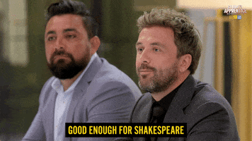 React Shakespeare GIF by Celebrity Apprentice Australia