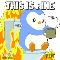 Nervous Its Fine Sticker by Pudgy Penguins