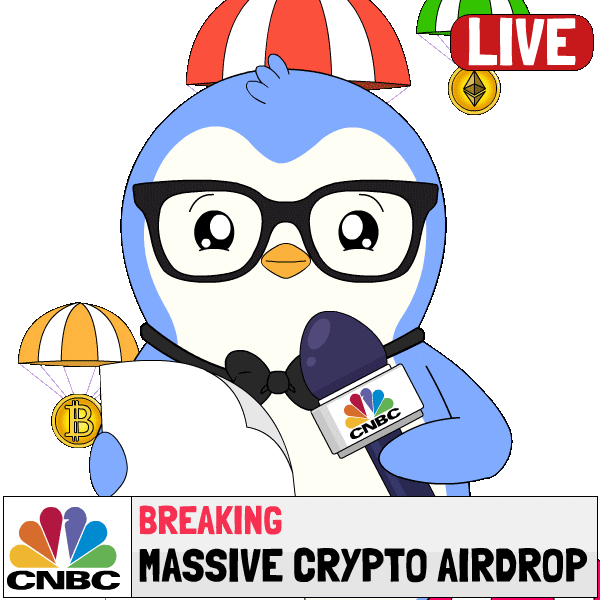 Calculating Breaking News Sticker by Pudgy Penguins