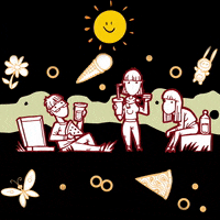 Pizzamento friends pizza family walk GIF