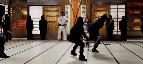 walkofftheearth giphyupload fight ninja warrior GIF
