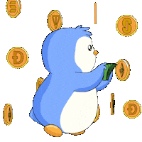 Im Rich Make It Rain Sticker by Pudgy Penguins